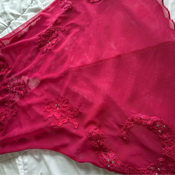 Vintage Victoria’s Secret Mesh Embroidered Babydoll Slip Women’s S Y2K Pink - Picture 6 of 13